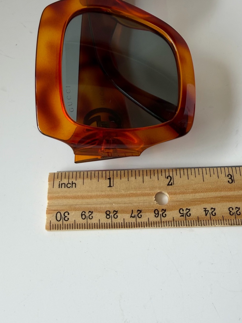 Gucci Tortoiseshell Square Sunglasses with Gold GG Accent - Picture 11 of 12